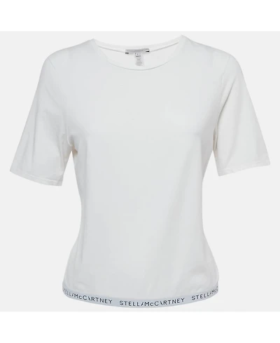 Pre-Owned Stella Mccartney Women's White Logo Band Jersey T-Shirt