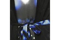Pre-Owned Roberto Cavalli Women's Black/blue Print Silk & Knit Sleeveless Belted Top