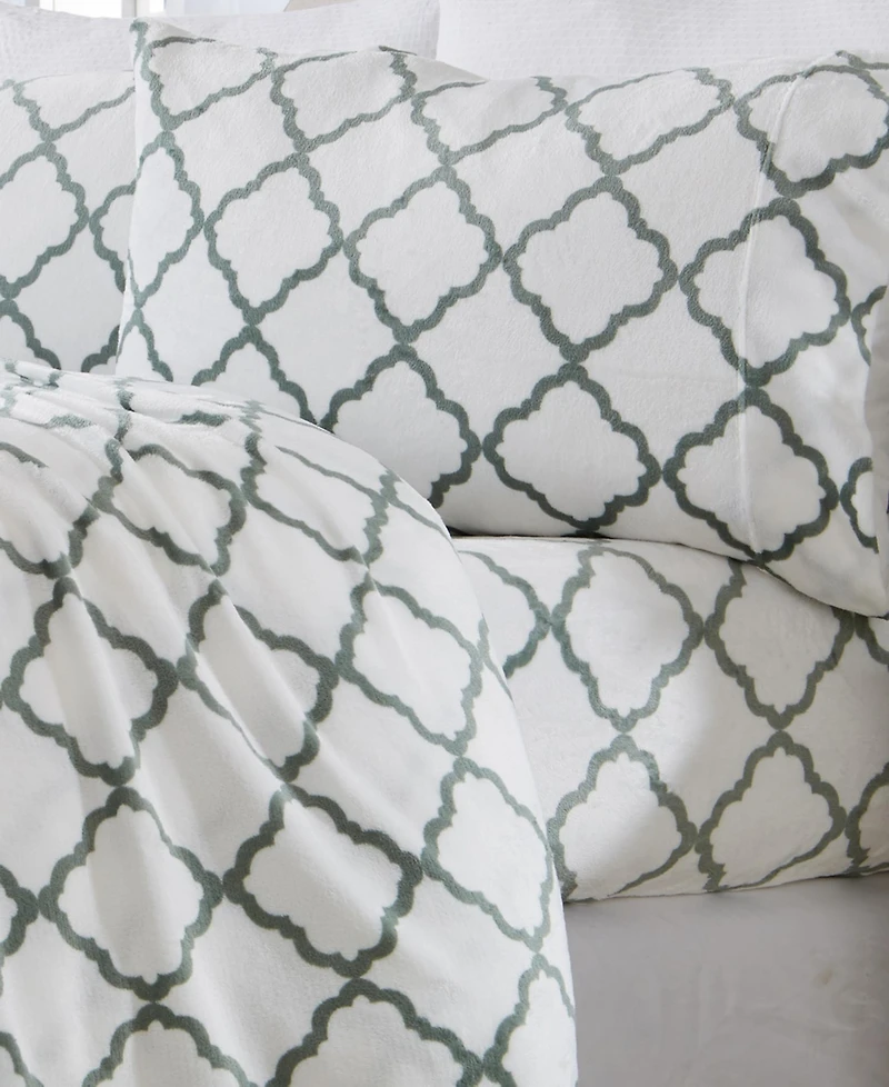 Linery & Co. Ultra-Soft Printed Velvet Plush Sheet Set