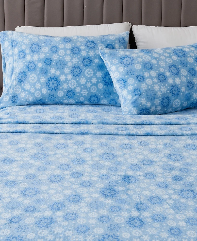 Linery & Co. Ultra-Soft Printed Velvet Plush Sheet Set