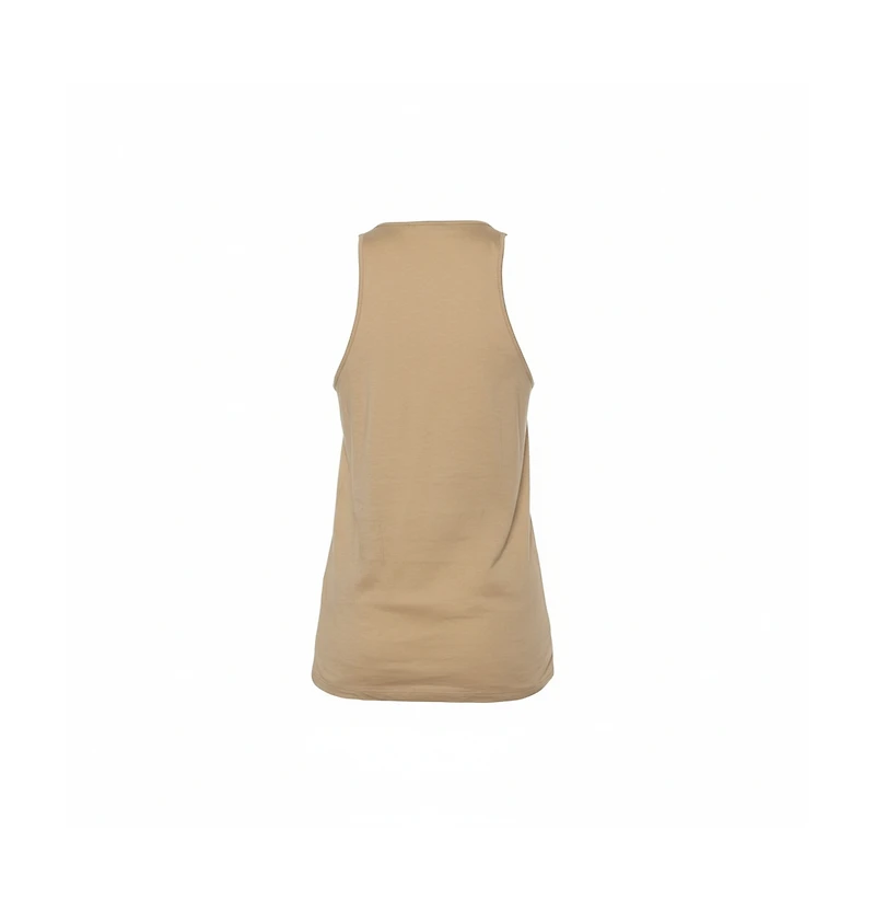 Pre-Owned Balmain Women's Beige Cotton Logo Printed Tank Top