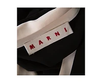 Pre-Owned Marni Women's Black Silk Crepe Contrast Collar Detail Short Dress