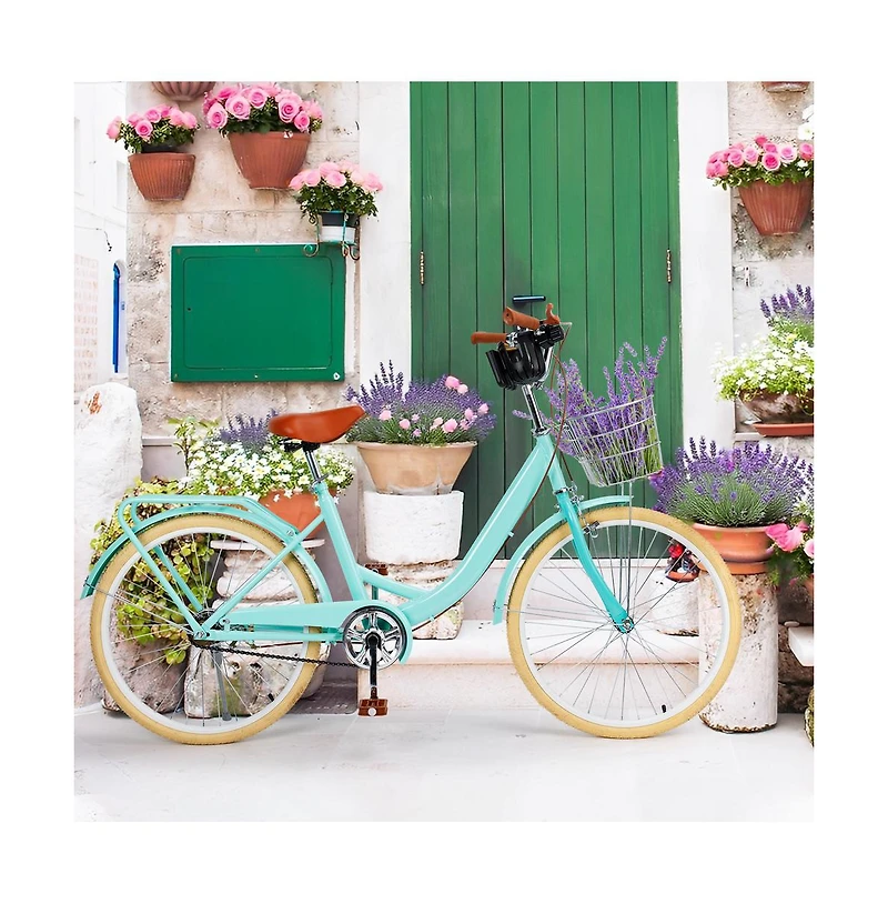 Artudatech 24-inch Cruiser Bike with Low-Step Frame, Shock-Absorbing Tires, and Dual Brakes