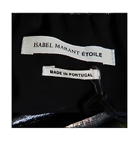 Pre-Owned Isabel Marant Women's Metallic Grey Lame' Pleated Knee Length Skirt