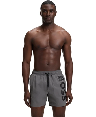 Boss by Hugo Men's Contrast-Logo Swim Shorts