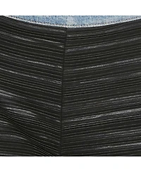 Pre-Owned Balmain Black Denim Trim Stretch Crepe Pleated Pants