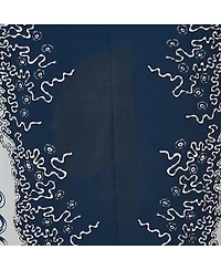 Pre-Owned Roberto Cavalli Women's Blue Printed Jersey Brooch Detail Midi Dress