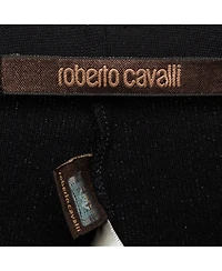 Pre-Owned Roberto Cavalli Women's Navy Blue Stretch Knit Leggings