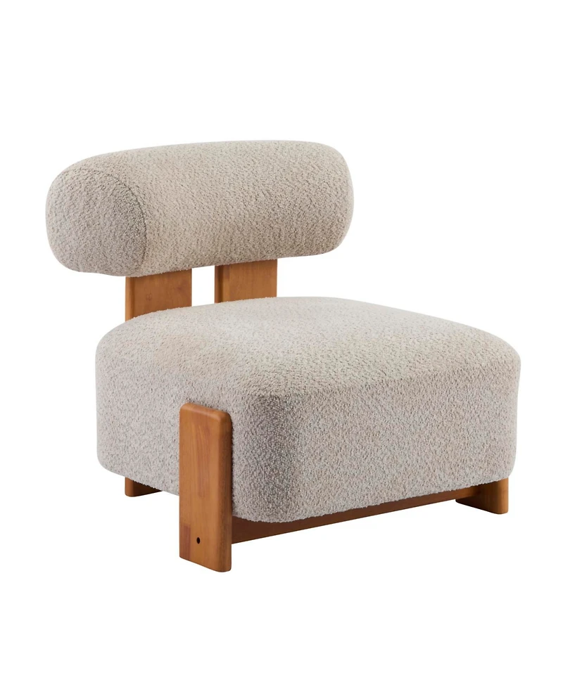 Streamdale Furniture Modern Boucle Lounge Chair with Solid Wood Frame
