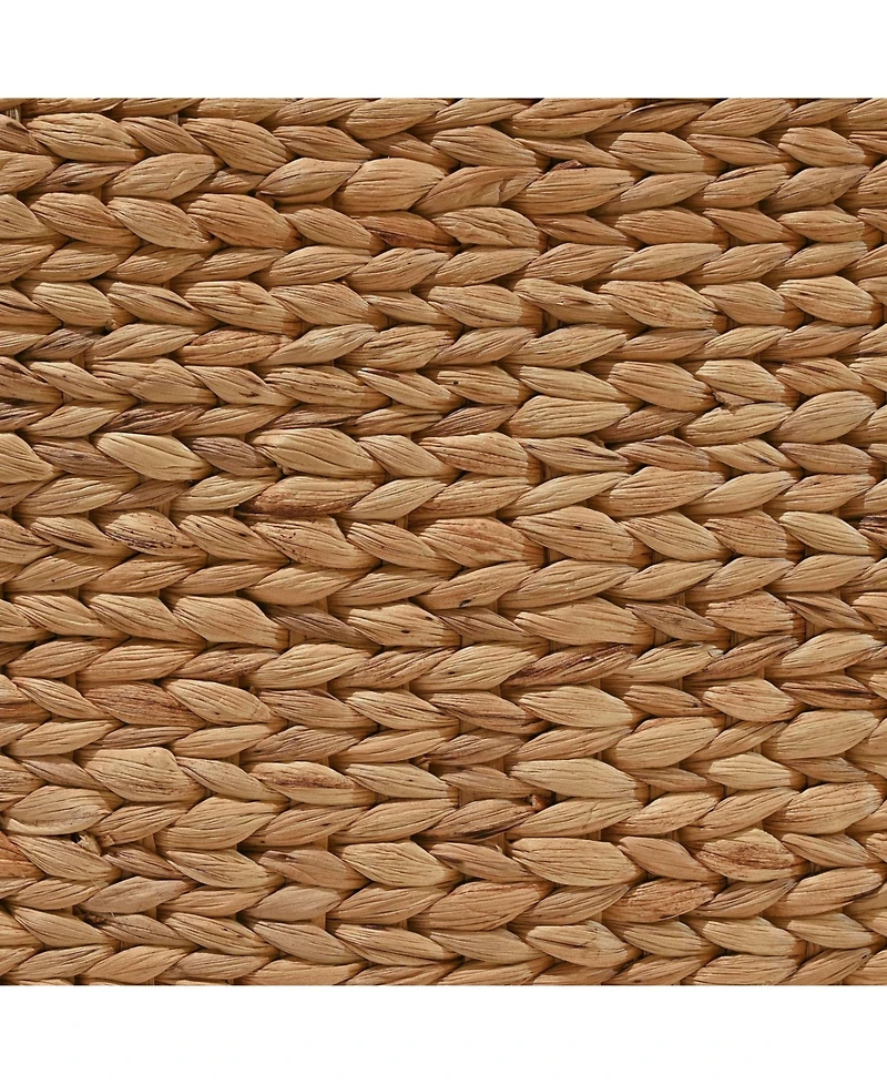 Happimess Wilder Classic Farmhouse Woven Hyacinth Rectangular Storage Baskets with Lids and Handles (Set of 2
