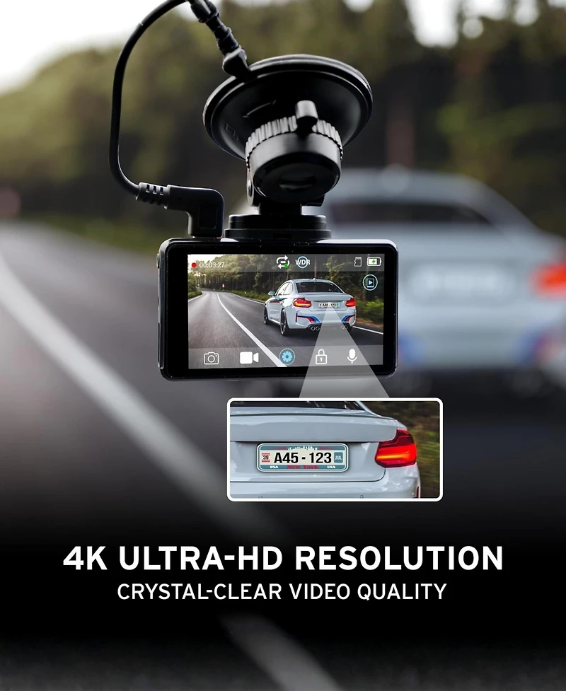 4K Dual Dashcam System with Front & Rear Cameras