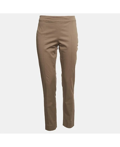 Pre-Owned Moschino Women's Cheap And Chic Brown Cotton Skinny Trousers