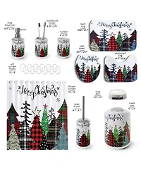 Clara Clark 22-Piece Complete Holiday Bathroom Accessory & Bathrug Set with Shower Curtains
