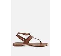 Irene Black Flat Thong Sandals