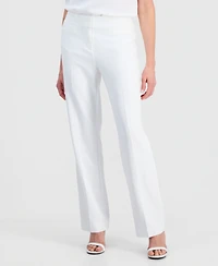 Kasper Petite High Rise Stretch Fly Front Pants