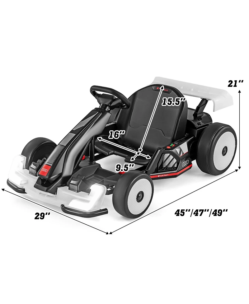 Hongge 24V Electric Go Kart for Kids with Drift and Sport Modes