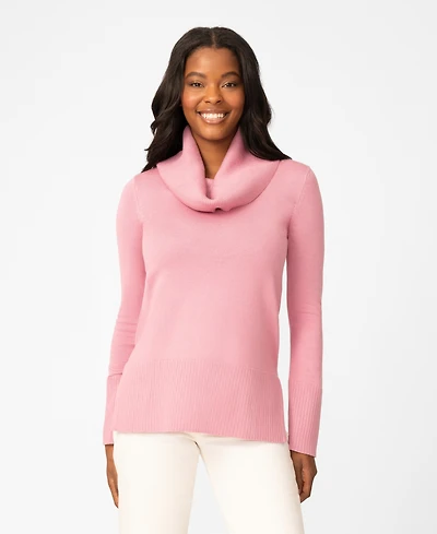 Melissa Paige Women's Rib Cowl Neck Tunic Sweater