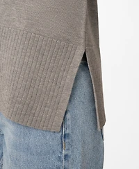 Melissa Paige Women's Rib Cowl Neck Tunic Sweater