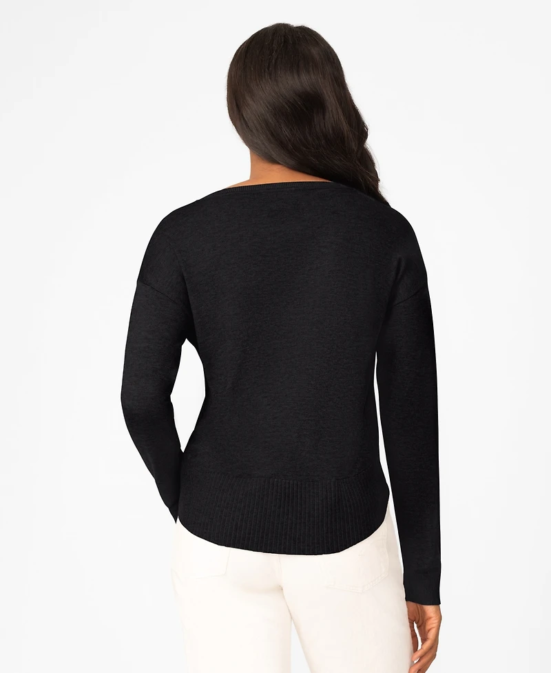 Melissa Paige Women's Round Hem Pull-On Sweater