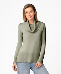 Melissa Paige Women's Rib Cowl Neck Tunic Sweater