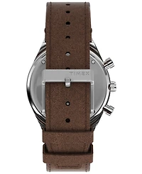 Timex Men's Analog Brown Leather Watch, 40mm