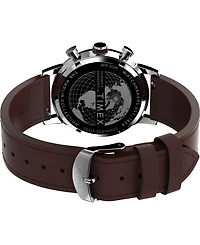 Timex Men's Chronograph Brown Leather Watch, 40mm