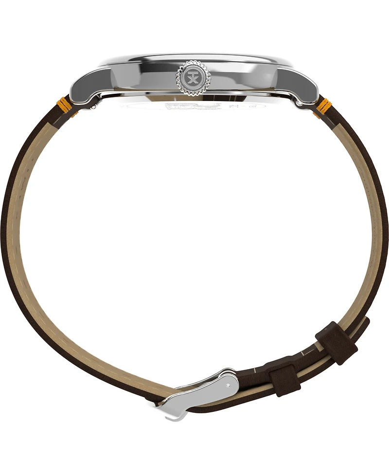 Timex Unisex Quartz Analog Brown Leather Watch, 40mm