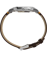 Timex Unisex Quartz Analog Brown Leather Watch, 40mm
