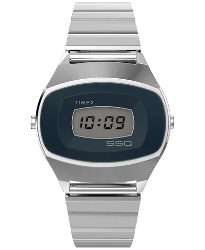Timex Men's Quartz Digital Silver-Tone Stainless Steel Watch, 38mm