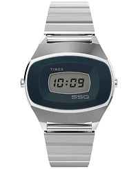 Timex Men's Quartz Digital Silver-Tone Stainless Steel Watch, 38mm