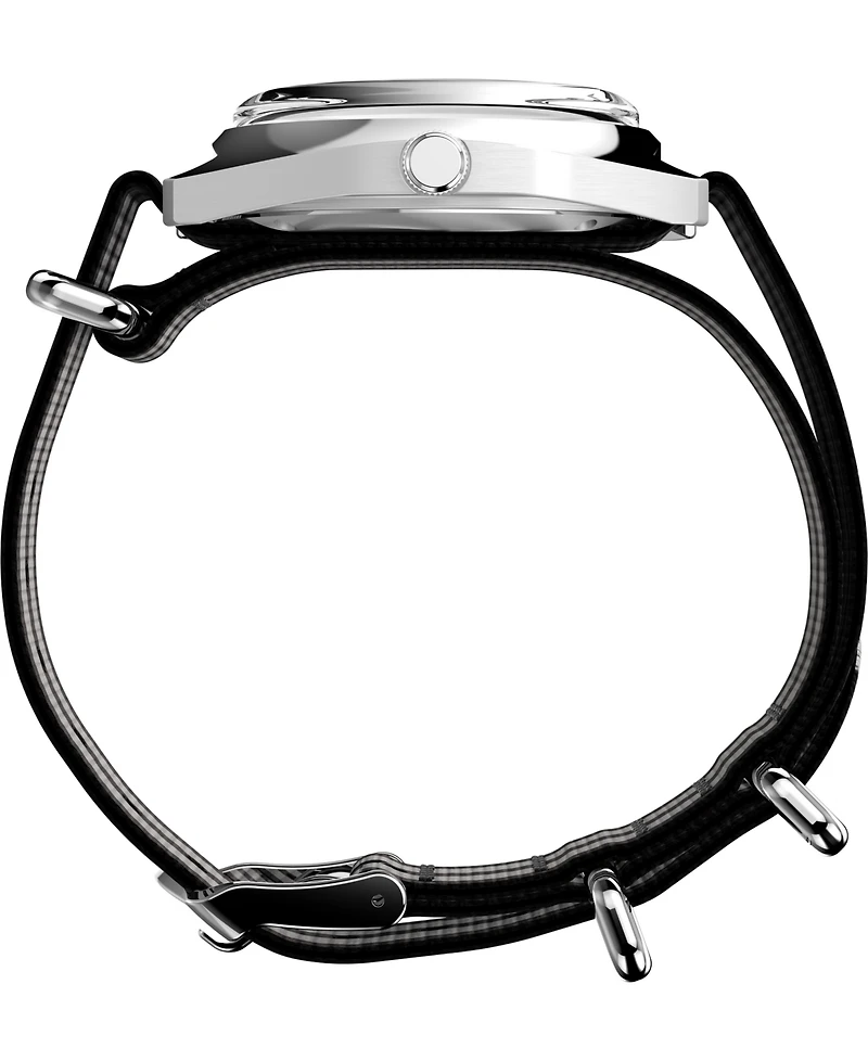 Timex Men's Quartz Analog Black Fabric Watch, 37mm