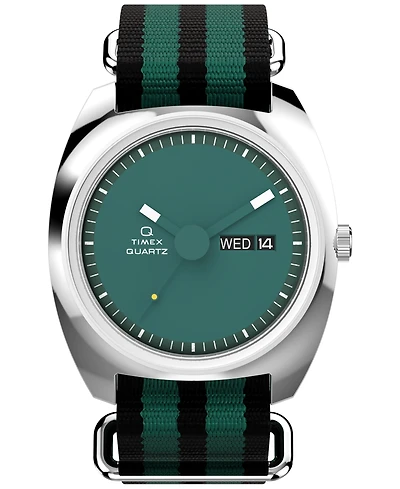 Timex Men's Quartz Analog Green Fabric Watch, 37mm