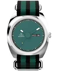 Timex Men's Quartz Analog Green Fabric Watch, 37mm