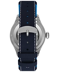 Timex Men's Mechanical Automatic Blue Leather Watch, 41mm