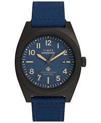 Timex Men's Quartz Analog Blue eco-conscious Fabric Watch, 39mm