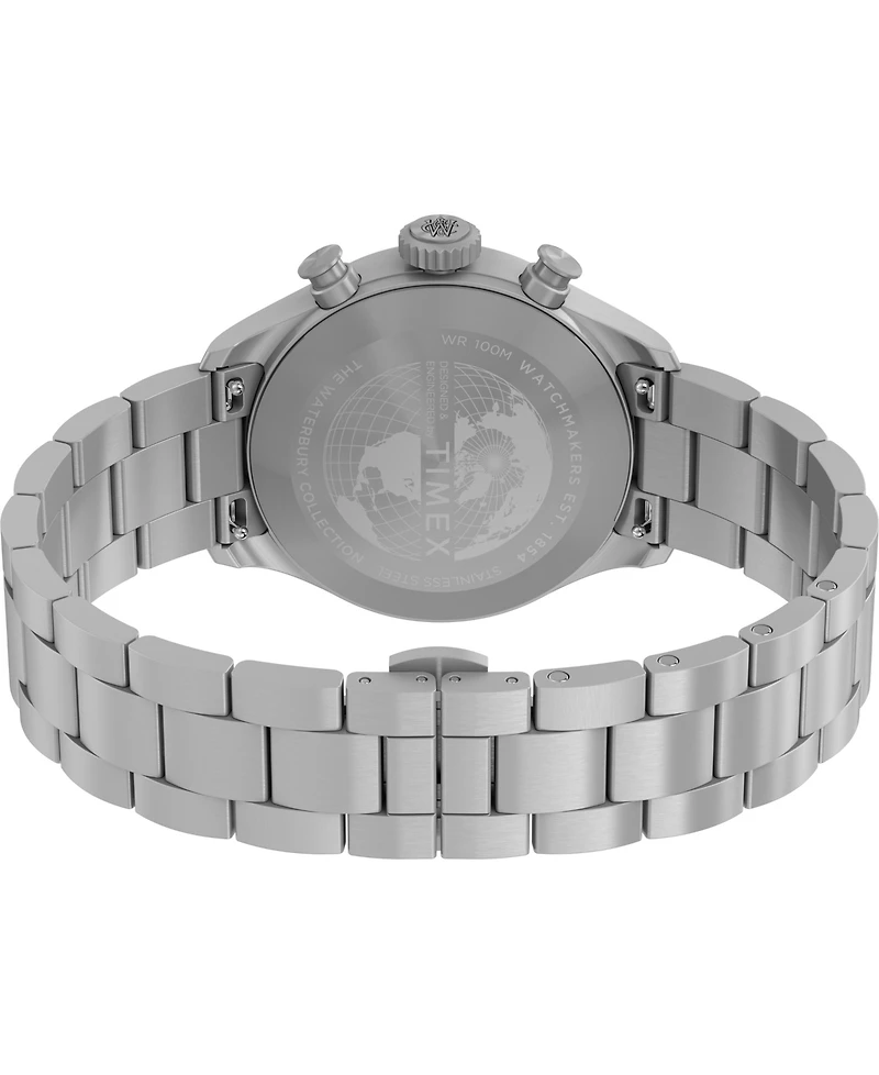 Timex Men's Chronograph Silver-Tone Stainless Steel Watch, 41mm