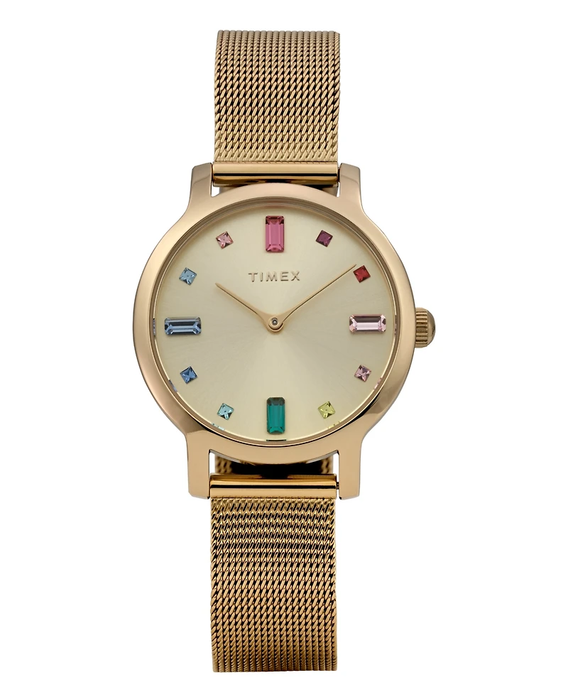 Timex Women's Quartz Analog Gold-Tone Stainless Steel Watch, 31mm