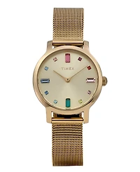 Timex Women's Quartz Analog Gold-Tone Stainless Steel Watch, 31mm