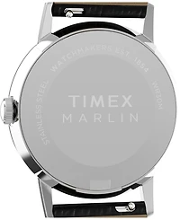 Timex Unisex Quartz Analog Black Leather Watch, 34mm