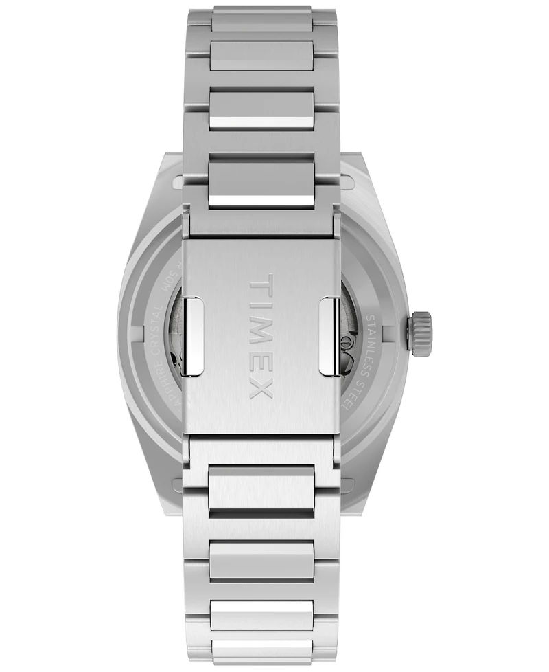 Timex Men's Mechanical Automatic Silver-Tone Stainless Steel Watch, 39mm