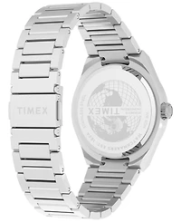 Timex Men's Quartz Analog Silver-Tone Stainless Steel Watch, 39mm