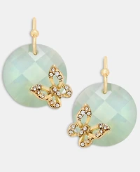 lonna & lilly Gold-Tone Butterfly Pave Stone Bead Drop Earrings