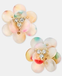 lonna & lilly Gold-Tone Mixed Color Flower Stud Earrings