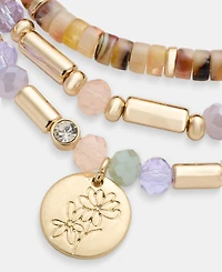 lonna & lilly Gold-Tone Multi Bead Stretch Bracelet