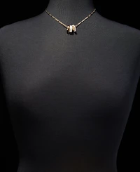 Dkny Gold-Tone Stone, Pave & Polished Rondelle Figaro Link Collar Necklace, 16" + 3" extender