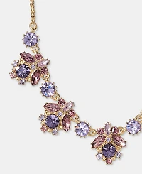Marchesa Gold-Tone Mixed Crystal Cluster Statement Necklace, 16" + 3" extender