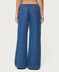 Edikted Women's Vicky Tie Waist Low Rise Baggy Jeans