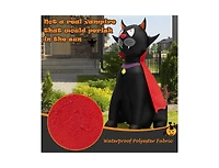 Mondawe 4.7 ft Halloween Inflatable Vampire Cat with Red Cloak