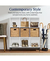 Best Choice Products Elevated 9-Cube Storage Organizer, 11in Shelf, Bookcase, Display w/ Metal Legs