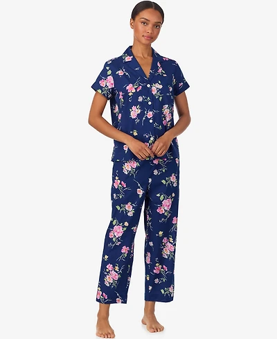 Lauren Ralph Women's Cropped Short Sleeve Pajama Set